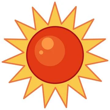 Cartoon Sun Vector Illustration Isolated on White Background Stock Illustration