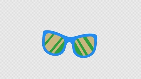 Cartoon sunglasses icon loop Animation video transparent background with al.. Stock Footage 234585804