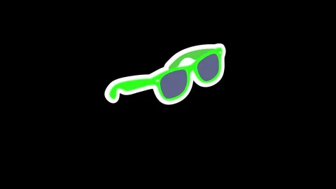 Cartoon sunglasses icons pack loop Animation video transparent background. Stock Footage 240276465