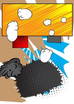 Cartoon super background, awesome comic book backdrop. Cool retro vector co.. Stock Illustration