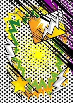 Cartoon super background, awesome comic book backdrop. Cool retro vector co.. Stock Illustration