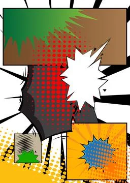 Cartoon super background, awesome comic book backdrop. Cool retro vector co.. Stock Illustration