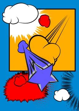 Cartoon Super Background, comic book abstract backdrop. Retro vector comics.. Illustrazione stock