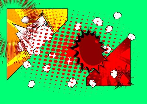 Cartoon Super Background, comic book abstract backdrop. Retro vector comics.. Stockillustratie
