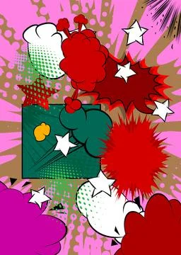 Cartoon super background, comic book backdrop. Retro vector comics pop art .. Stockillustratie
