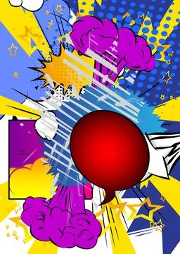 Cartoon super background, comic book backdrop. Retro vector comics pop art .. Stock Illustration