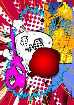 Cartoon super background, comic book backdrop. Retro vector comics pop art .. Illustrazione stock