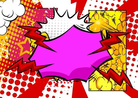 Cartoon super background, comic book backdrop. Retro vector comics pop art .. Stock Illustration