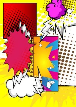 Cartoon super background, comic book backdrop. Retro vector comics pop art .. Stockillustratie