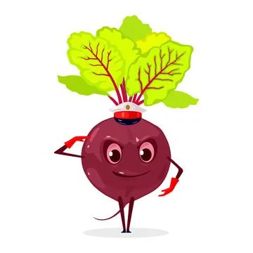 Cartoon superhero beetroot vegetable character Stock Illustration