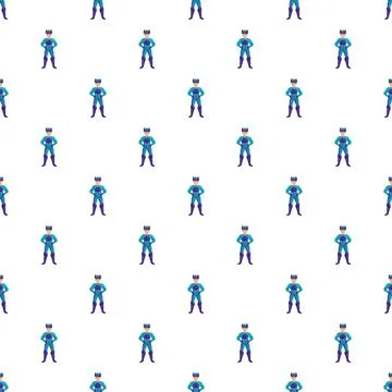 Cartoon superhero man pattern design on white background Stock Illustration