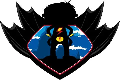 Cartoon Superhero Shield Stock Illustration