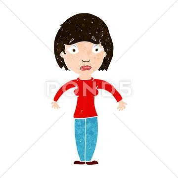 Cartoon surprised woman Stock Illustration