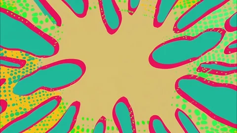 Cartoon surreal abstract pattern seamless retro background loop Stock Footage 315246077