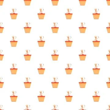 Cartoon sushi chef preparing sashimi seamless pattern Stock Illustration