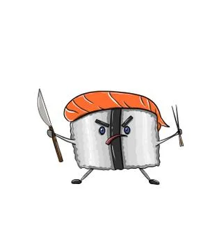 Cartoon sushi Stock Illustration