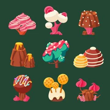 Cartoon Sweet Candy Land. Vector Illustration Stock Illustration