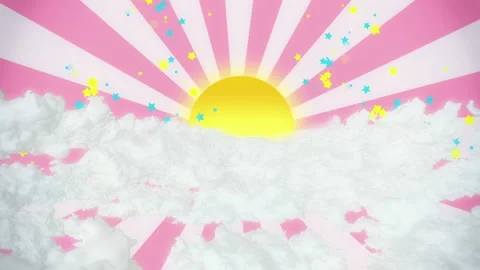 Cartoon Sweet Cloud Background Video stock 219635726