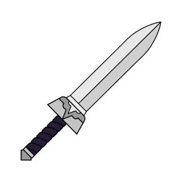 Cartoon Sword isolated on white background. Medieval Weapon. Vector illustration Stock Illustration