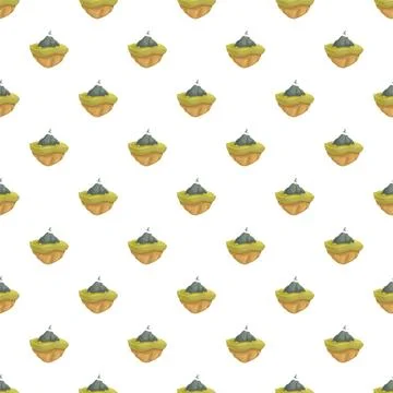 Cartoon sword in the stone repeating pattern Stock Illustration