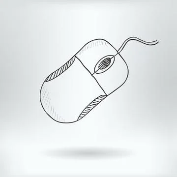 Cartoon Symbol of Computer Mouse  - Computer Concept - Illustrazione stock