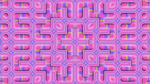 Cartoon symmetrical geometric pattern. 3d rendering digital animation 4K UHD Stock Footage 229402006