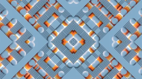 Cartoon symmetrical geometric pattern. Modern background. 3d rendering animation Stock Footage 221025211