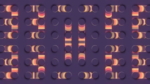 Cartoon symmetrical pattern with iridescent neon gradient 3d render animation 4K Stock Footage 229890198