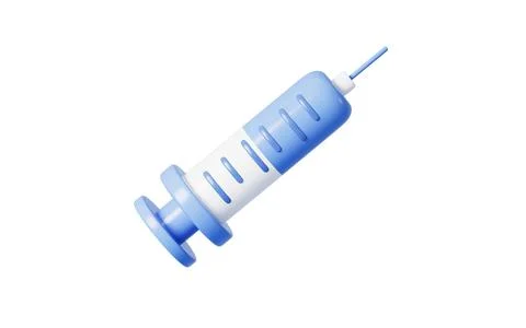 Cartoon syringe object, 3d rendering. Stock Illustration