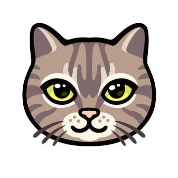 Cartoon tabby cat face Stock Illustration