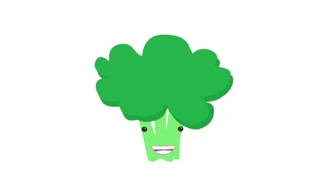 Cartoon talking broccoli loop . Vegetable animation on white background. 스톡 동영상 276283817
