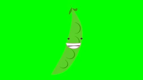 Cartoon talking green pea loop with alpha channel. Vegetable animation on a 스톡 동영상 241647001