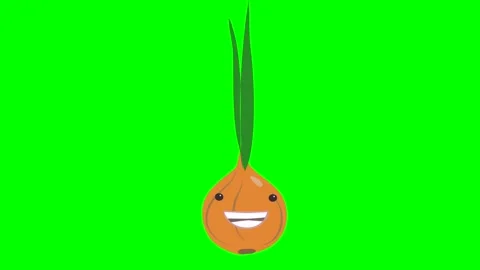 Cartoon talking onion loop with alpha channel. Vegetable animation on chroma key 스톡 동영상 241648197