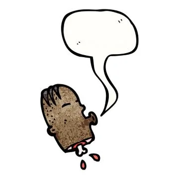 Cartoon talking severed head Stock Illustration