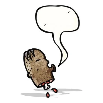 Cartoon talking severed head Stock Illustration