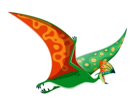 Cartoon Tapejara flying dinosaur funny character Stock Illustration