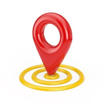 Cartoon Target Red Map Pointer Pin. 3d Rendering Stock Illustration