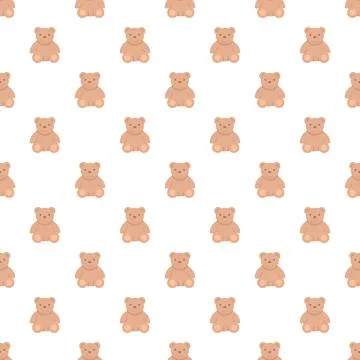 Cartoon teddy bears creating a cute repeating pattern 库存插图
