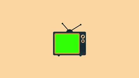 Cartoon Television Zoom Transition into Green Background Stock Footage 315073719