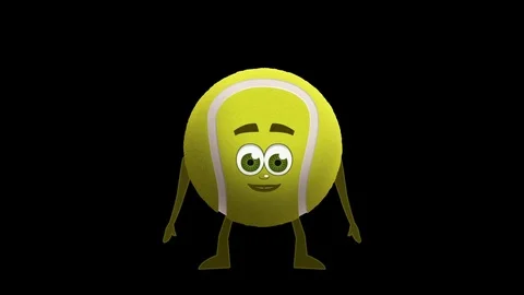 Cartoon Tennis Ball Pointer Left Animation with Alpha Channel Stock-Footage 82617045
