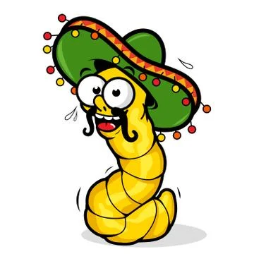 Cartoon tequila worm. Vector illustration Stock Illustration