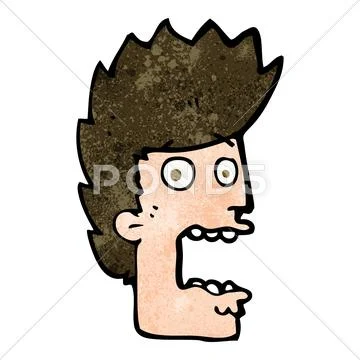 Cartoon terrified man Stock Illustration