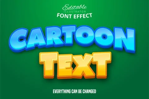 Cartoon text, 3d editable font effect Stock Illustration