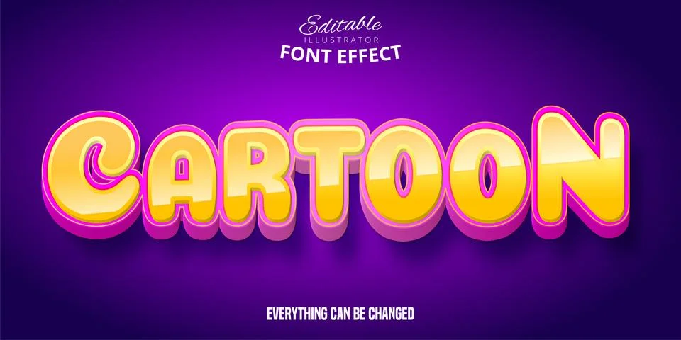 Cartoon text, 3d editable font effect Stock Illustration