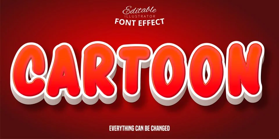 Cartoon text, 3d editable font effect Stock Illustration