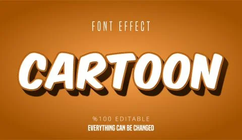 Cartoon text, editable font effect Stock Illustration