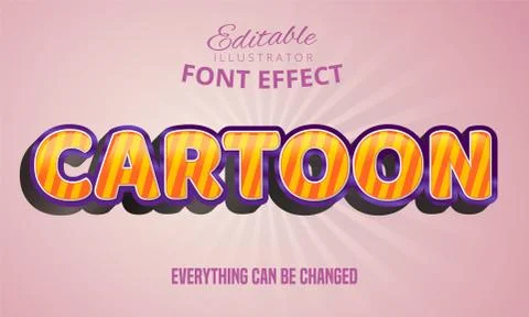 Cartoon text, editable font effect Stock Illustration