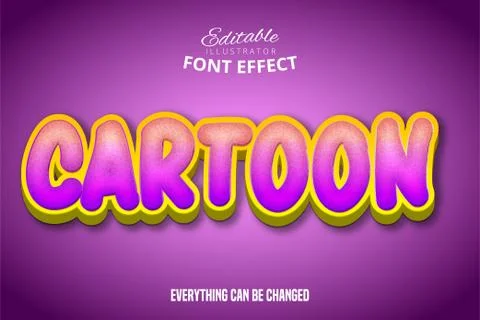 Cartoon text, editable font effect Stock Illustration