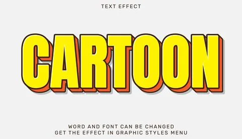 Cartoon text effect template in 3d design Illustration