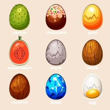 Cartoon texture eggs in vector Stock Illustration